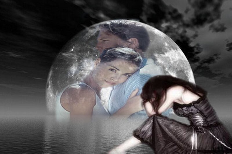 Woman Looking at Moon