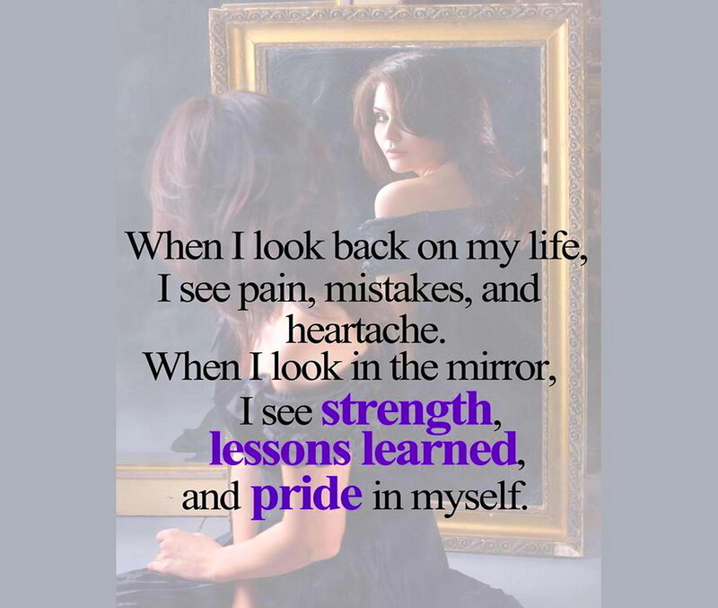 Woman Looking in Mirror — Black, Reflective