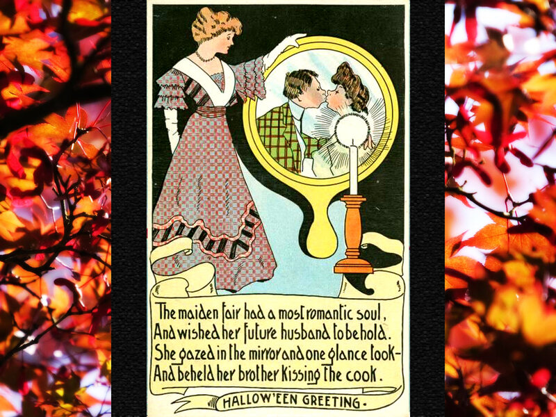 Woman Looking in Mirror — Red, Dramatic