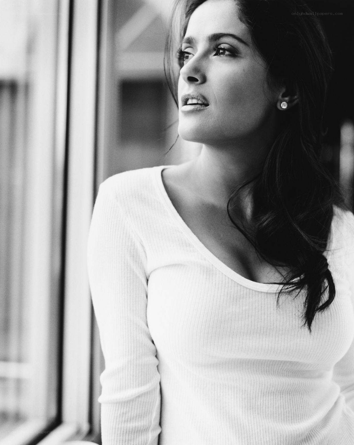 woman looking out window