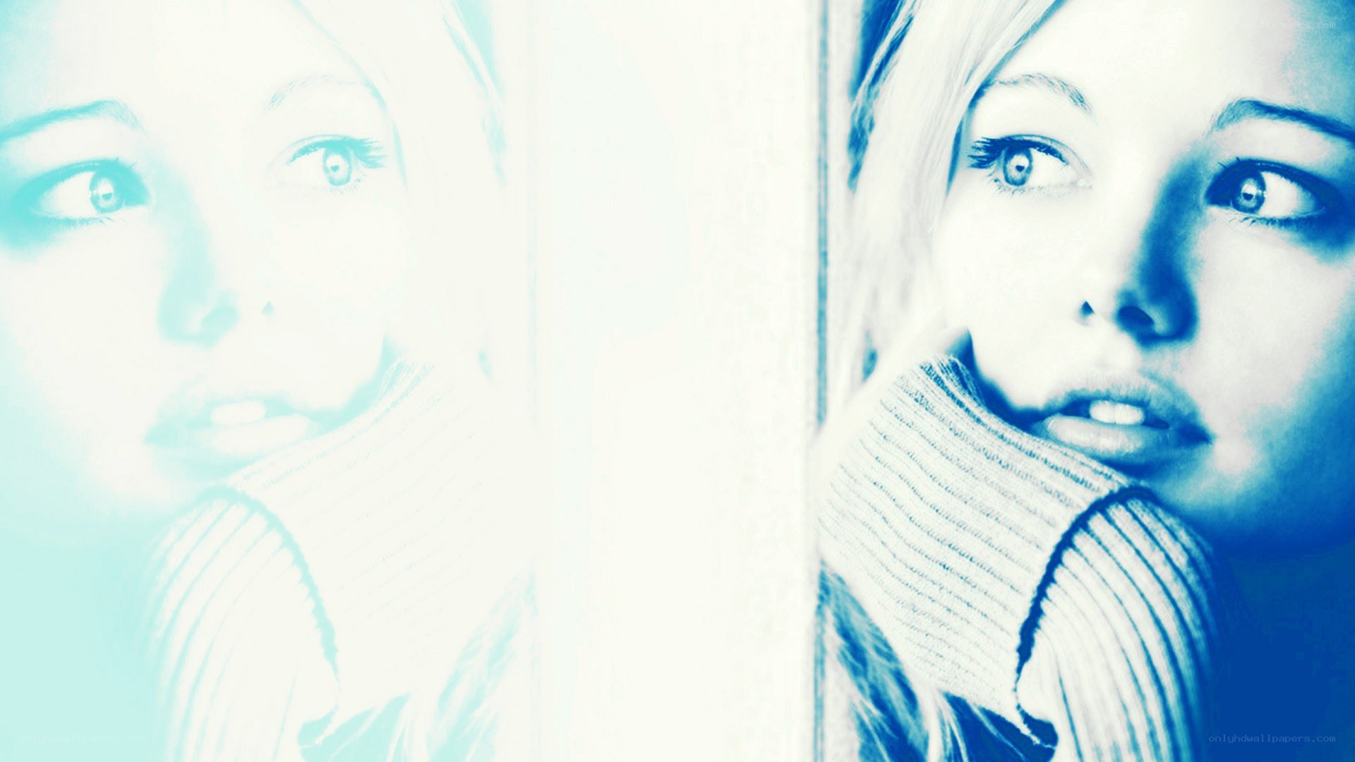 woman looking out window
