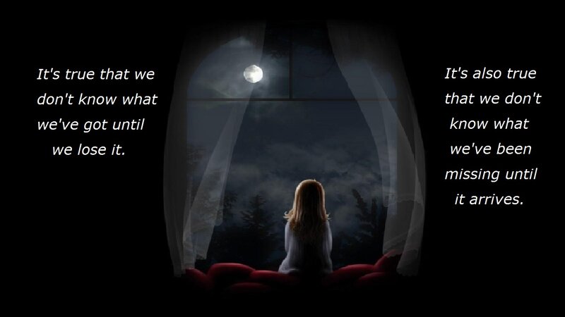 Woman Looking Out Window — Black, Melancholic, Night