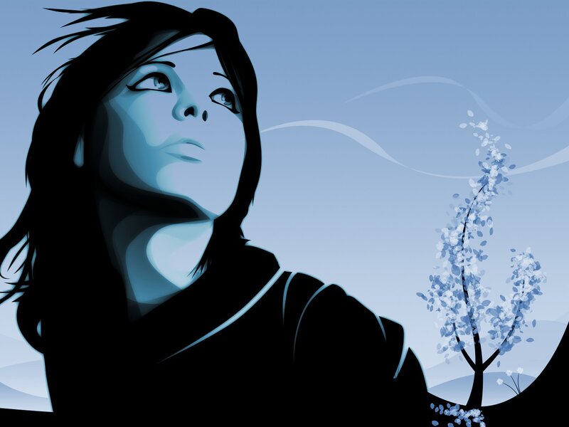 Woman Looking Up