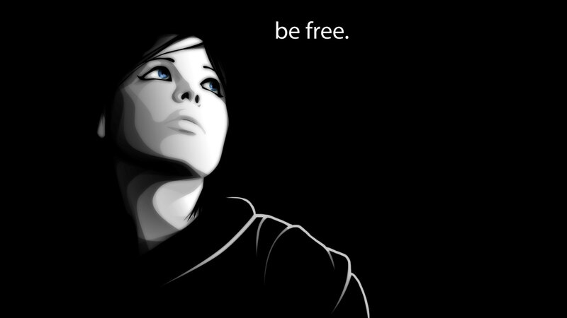Woman Looking Upward — Black