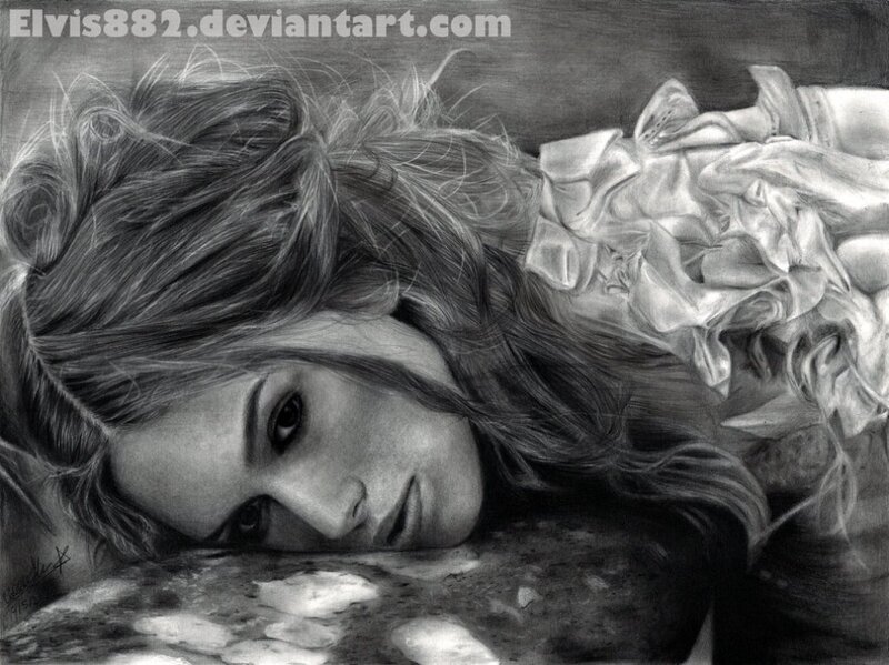 Woman Lying Down — Black, Dramatic, Digital Art