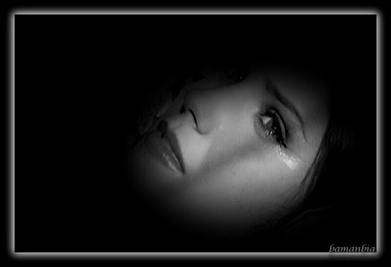 Woman Lying Down — Black, Dramatic, Night