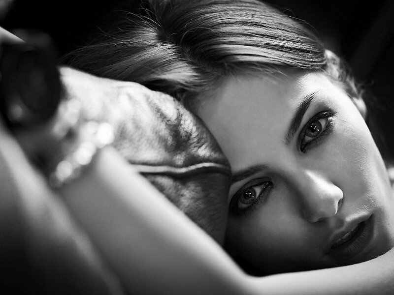 Woman Lying Down — Black, Dramatic, Photograph, Arm