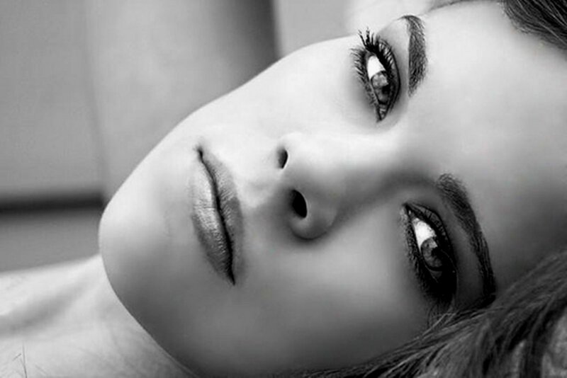 Woman Lying Down — Black, Dramatic, Photograph, Eyes