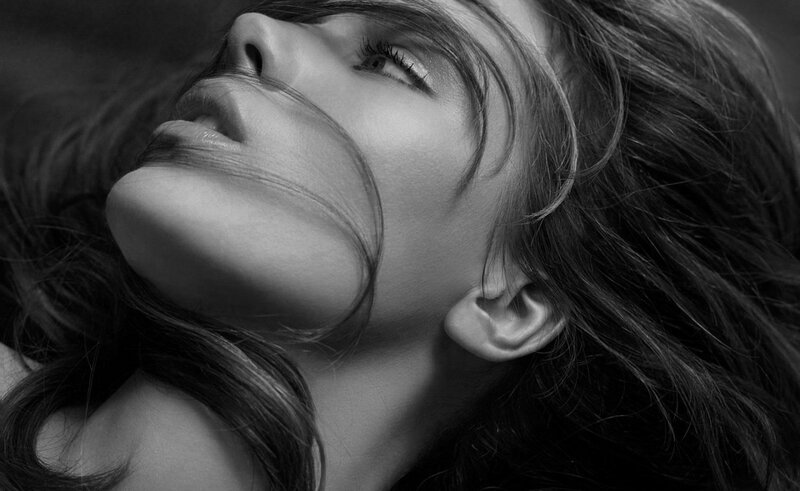 Woman Lying Down — Black, Dramatic, Photograph, Hair, Face