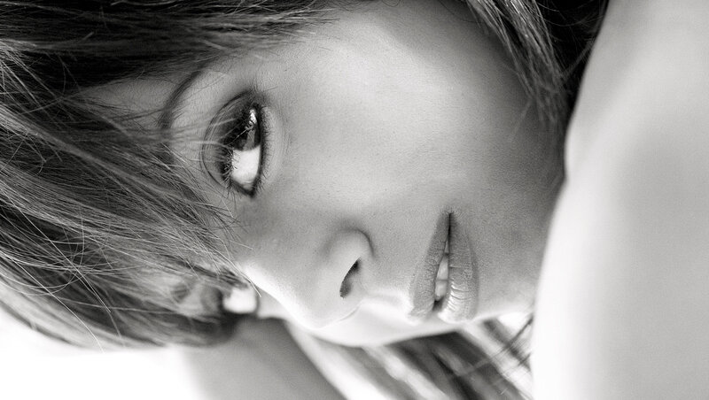 Woman Lying Down — Black, Intimate, Photograph