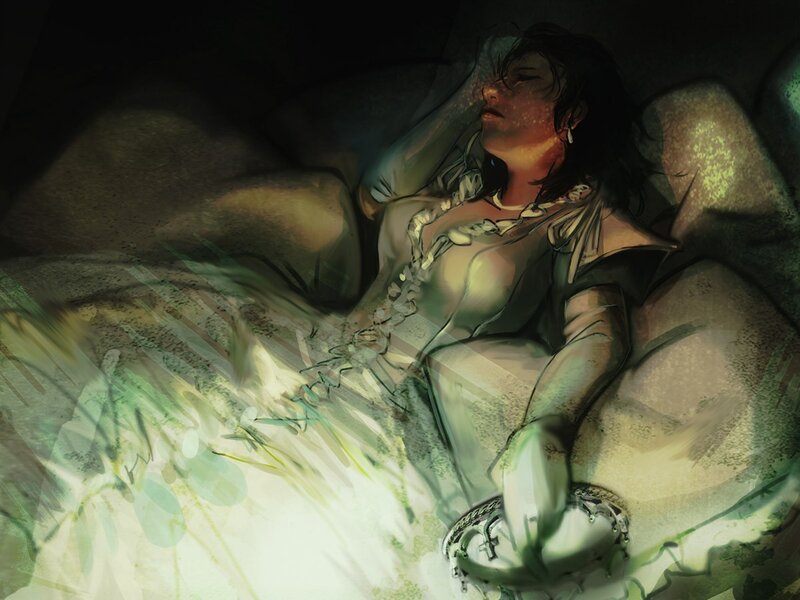 woman lying in a dream