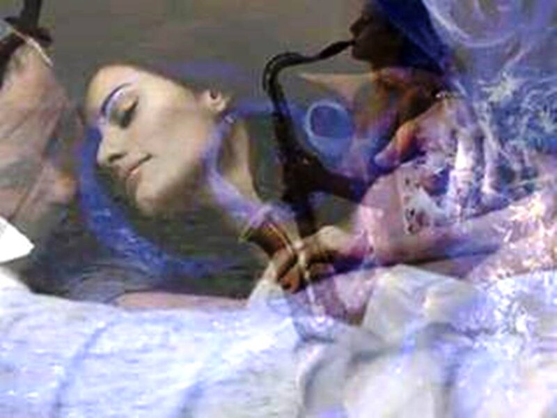 Woman Lying in Bed — Blue, Dreamy