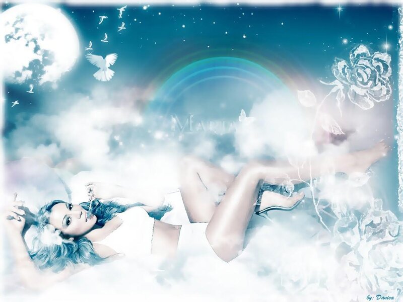 Woman Lying in Clouds