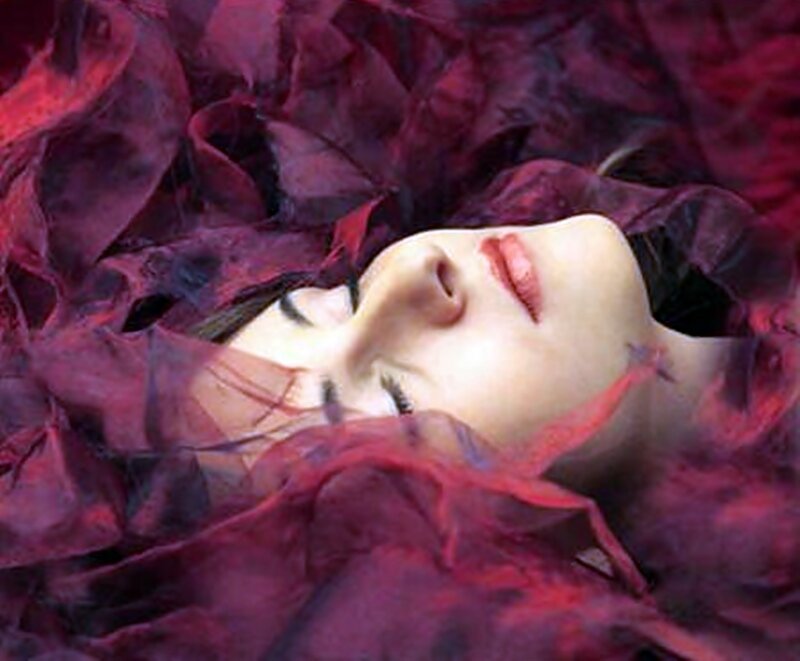 Woman Lying in Fabric