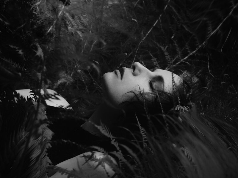 Woman Lying in Ferns