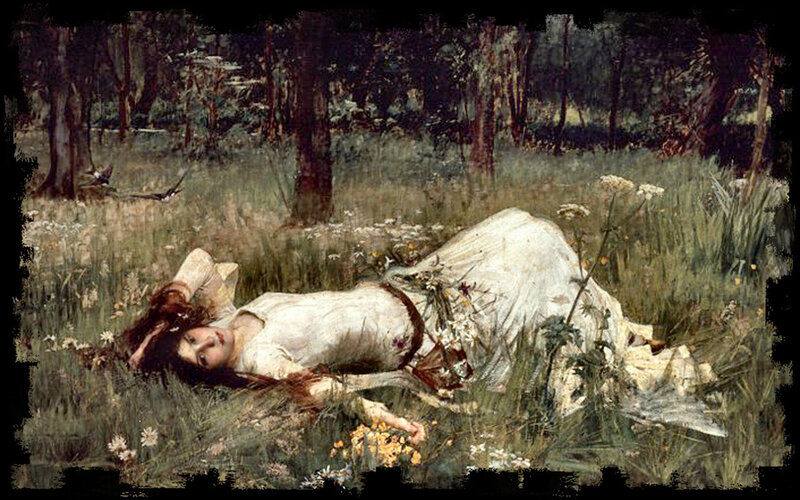 Woman Lying in Field — White