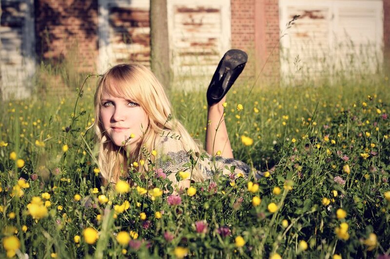 Woman Lying in Field — Yellow