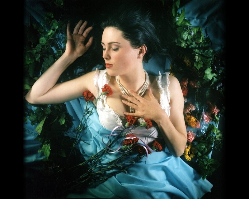 Woman Lying in Flowers — Blue