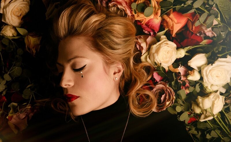 Woman Lying in Flowers — White