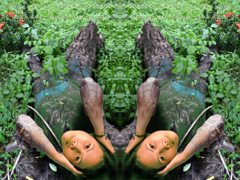 Woman Lying in Garden — Green