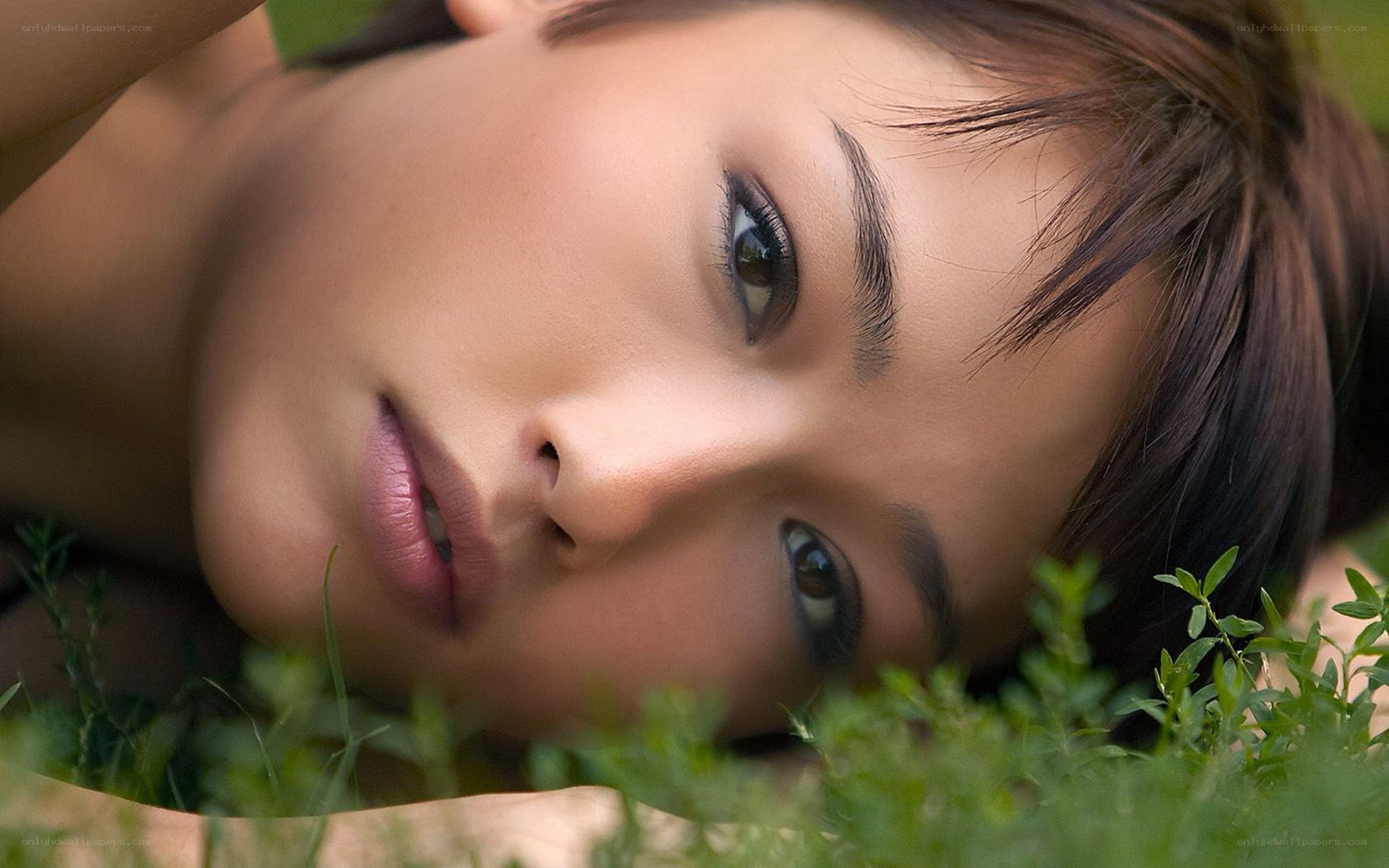 woman lying in grass