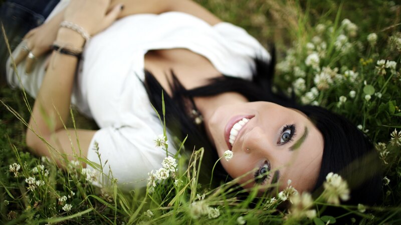 Woman Lying in Grass — Afternoon