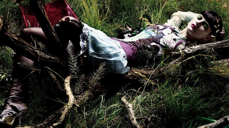 Woman Lying in Grass — Green, Dramatic, Afternoon, Photograph, Tree Branch