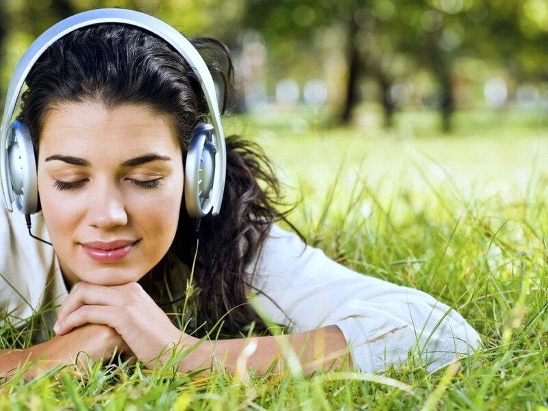Woman Lying in Grass — Green, Peaceful