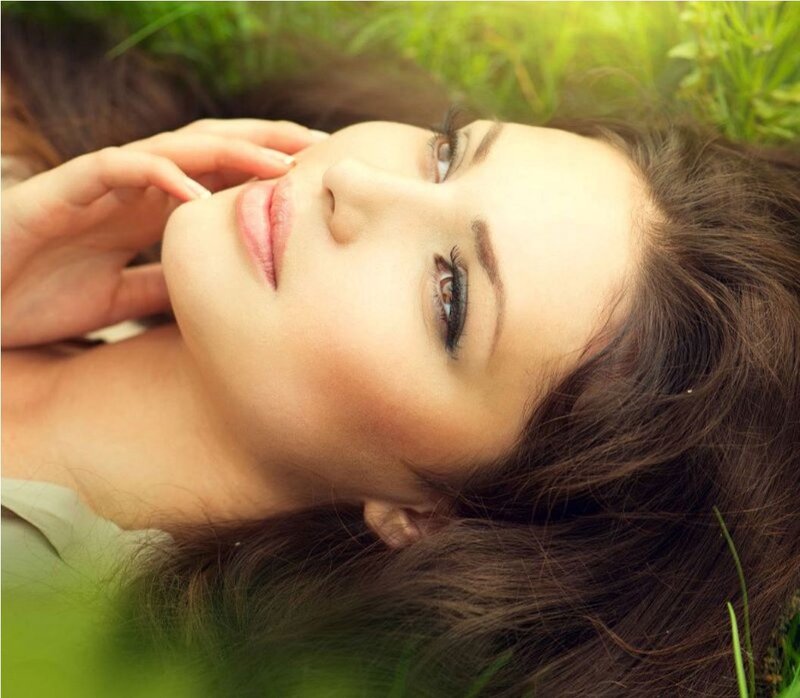 Woman Lying in Grass — Green, Serene, Afternoon, Photograph, Hand