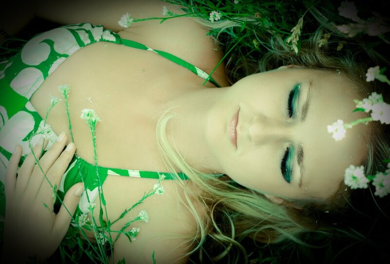 Woman Lying in Grass — Green, Serene, Summer, Photograph
