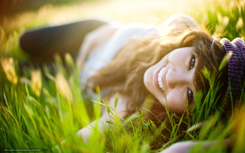 Woman Lying in Grass — Green, Serene, Sunset, Photograph, Sunlight