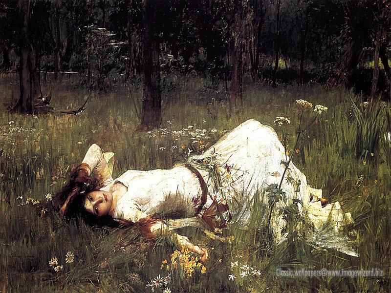 Woman Lying in Grass — Green