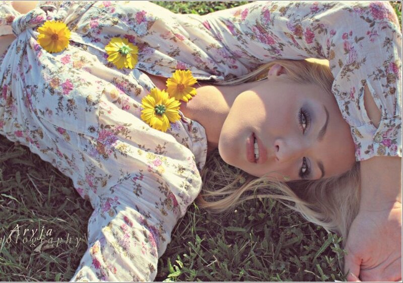 Woman Lying in Grass — White, Serene, Afternoon