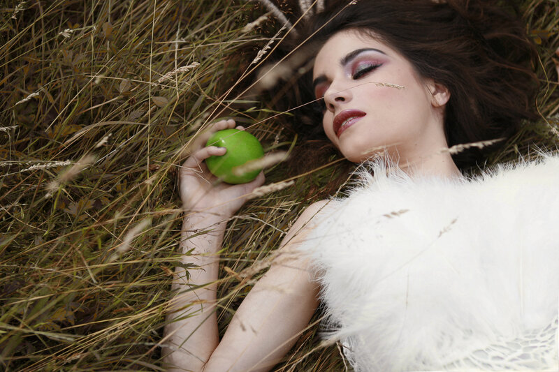 Woman Lying in Grass — White