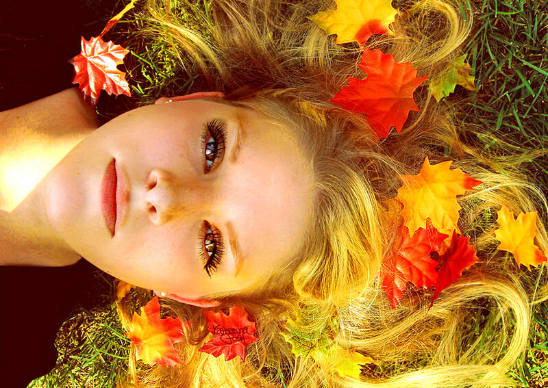 Woman Lying in Grass — Yellow, Serene