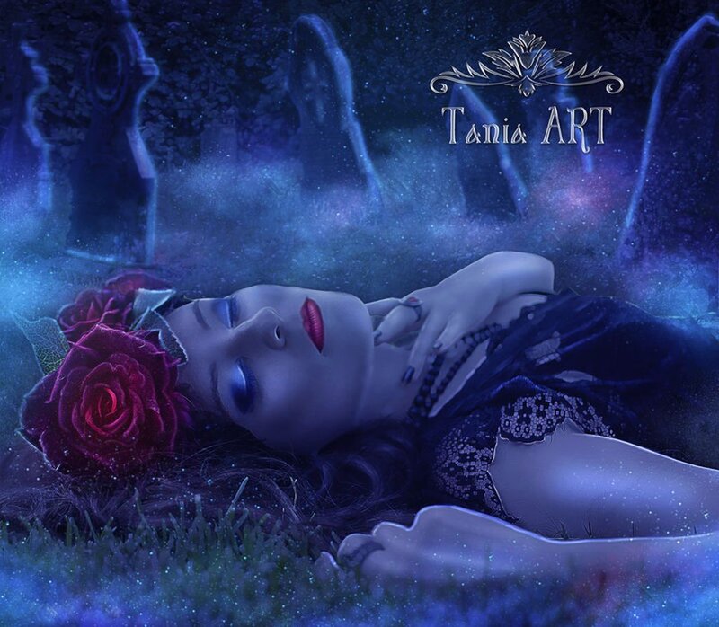 Woman Lying in Graveyard
