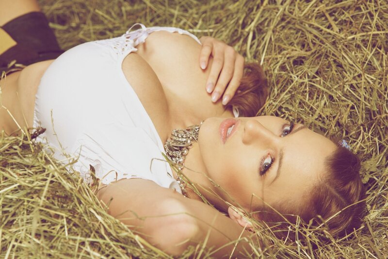 Woman Lying in Hay — Brown, Calm, Afternoon, Photograph