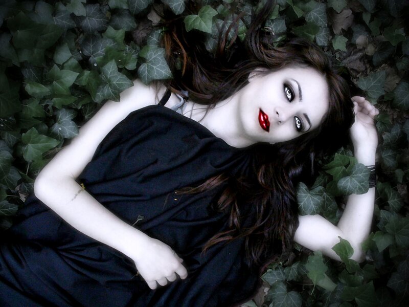 Woman Lying in Ivy — Green, Dramatic, Photograph