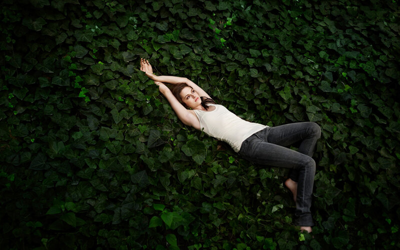 Woman Lying in Ivy — Green
