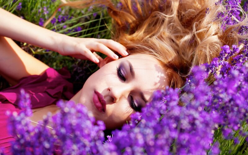 Woman Lying in Lavender