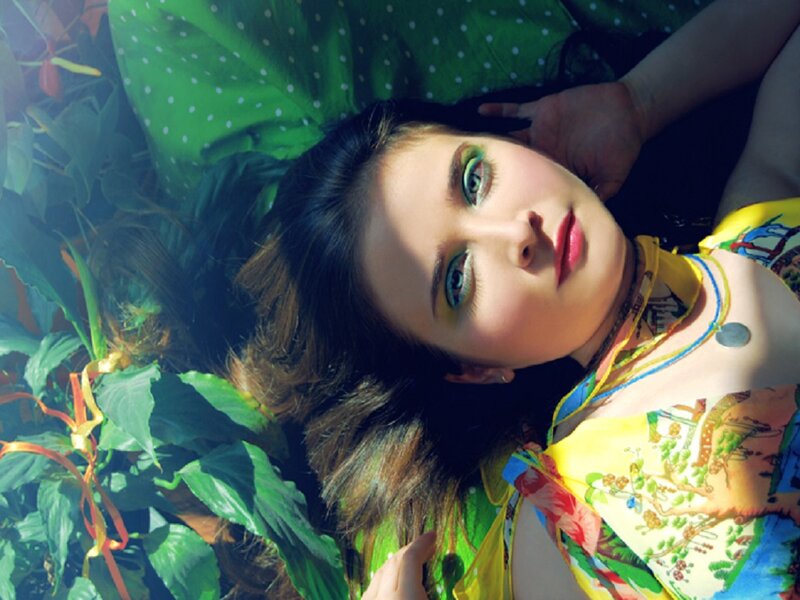Woman Lying in Plants