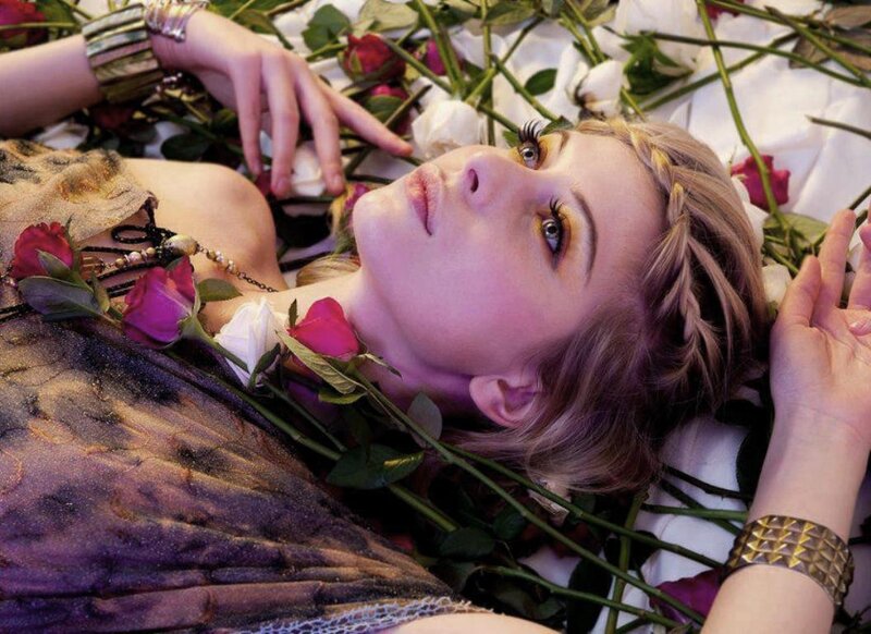 Woman Lying in Roses