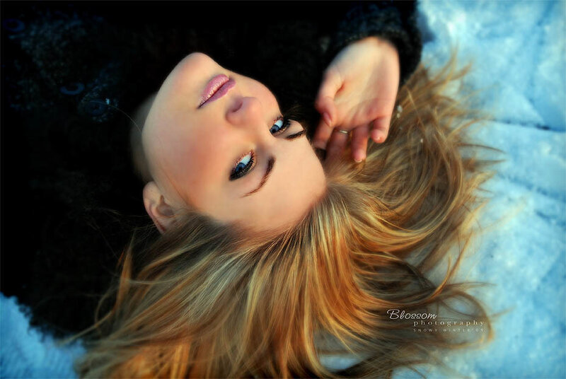 woman lying in snow