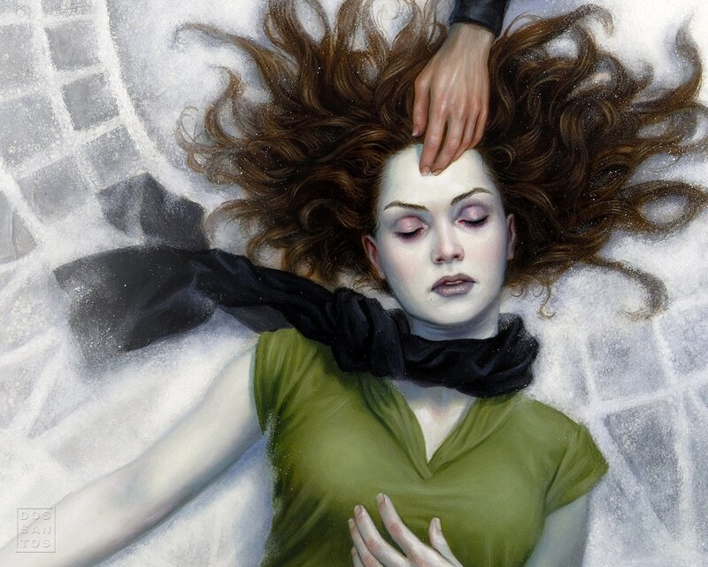Woman Lying in Snow — Green
