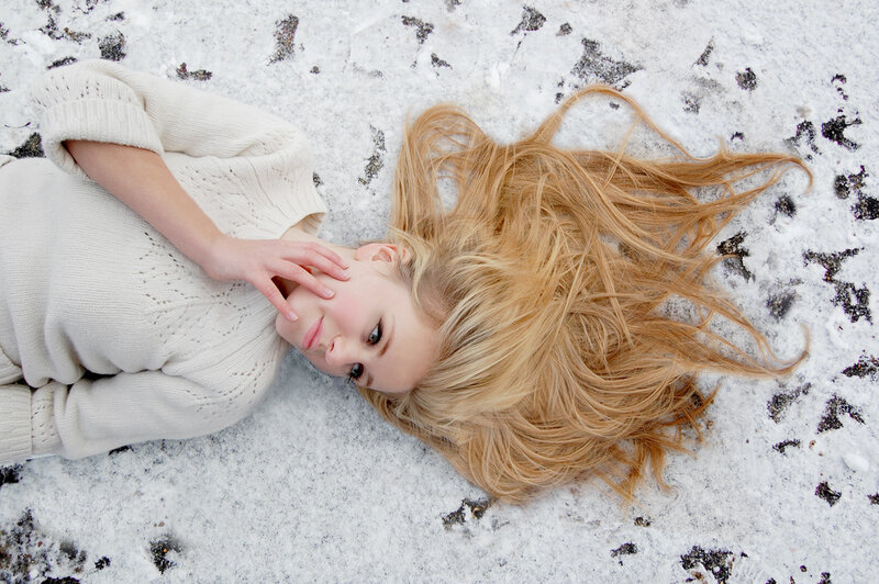 Woman Lying in Snow — White, Calm
