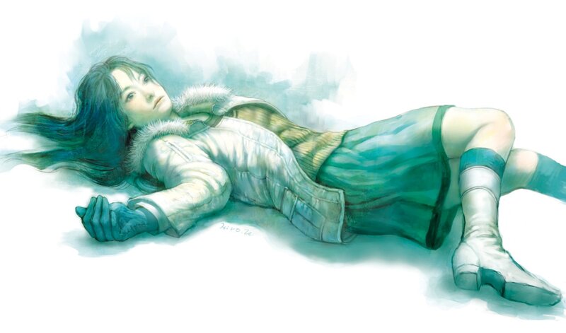 Woman Lying in Snow — White, Melancholic, Winter, Digital Art