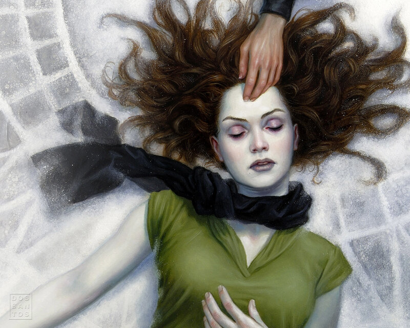 Woman Lying in Snow — White