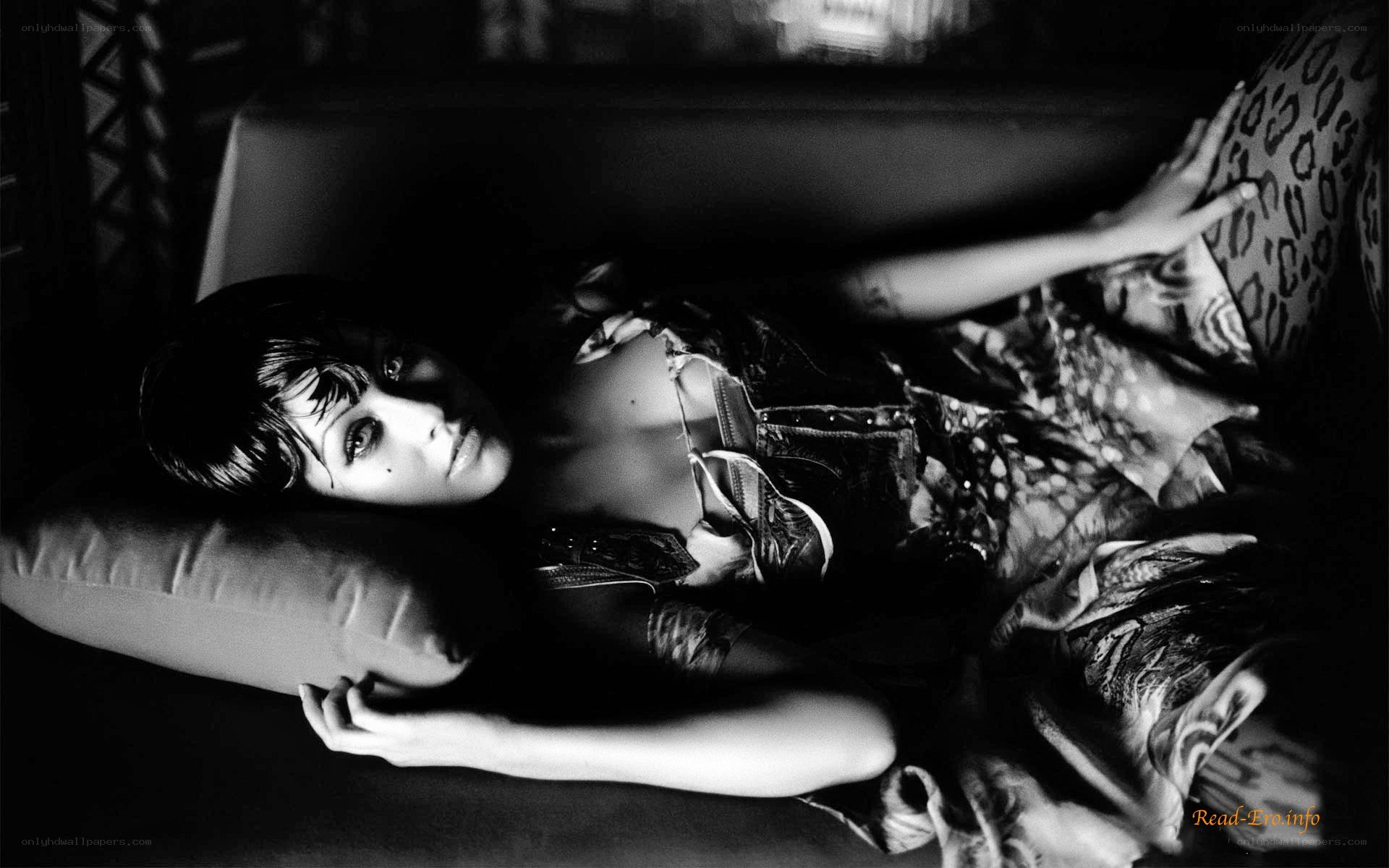 woman lying on a bed