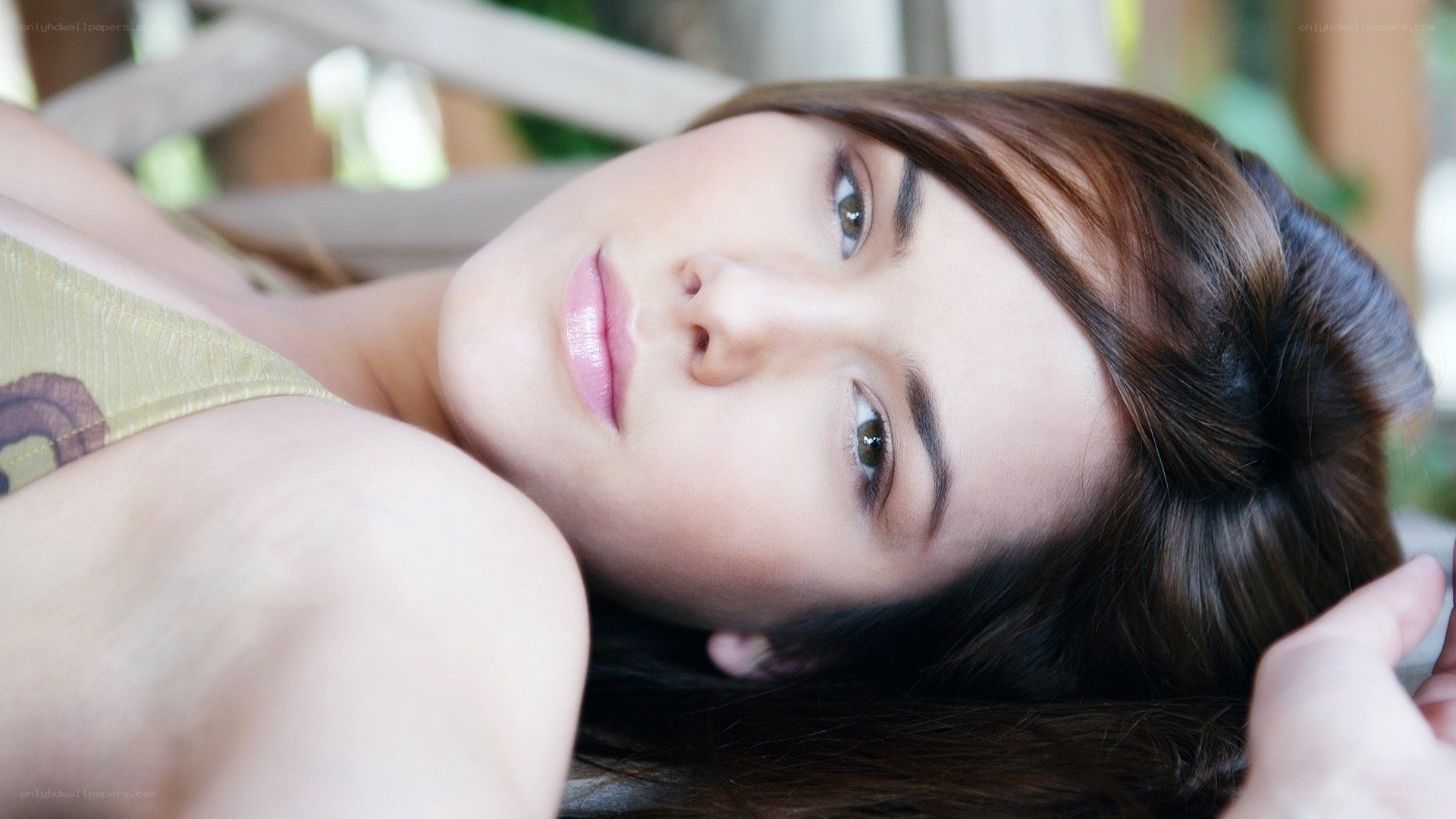 woman lying on back
