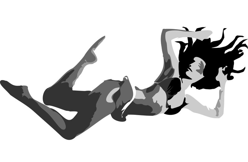 woman lying on back